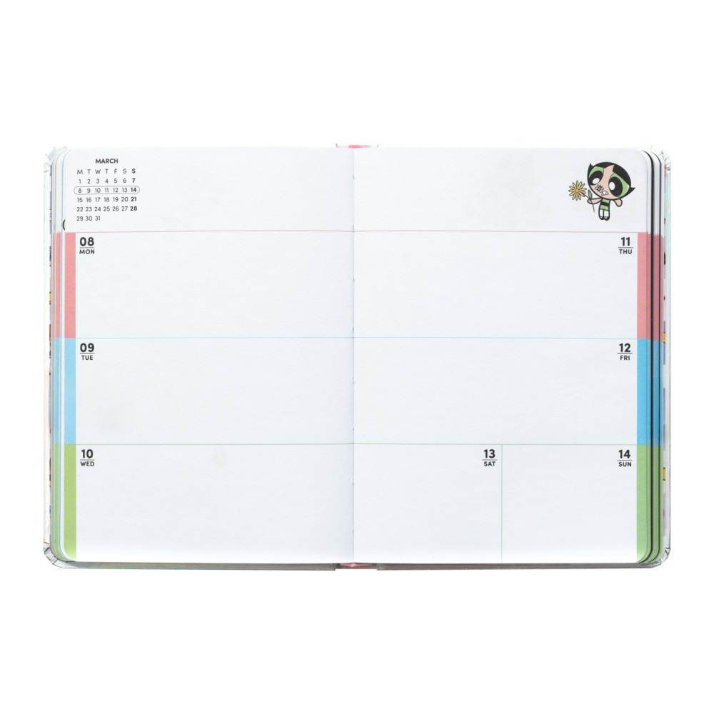 Grupo Erik Powerpuff Girls - 2026/2027 Week To View Pocket 17 Months Academic School Diary - Multicolours